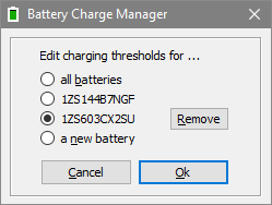 BatteryChargeManager - choose battery